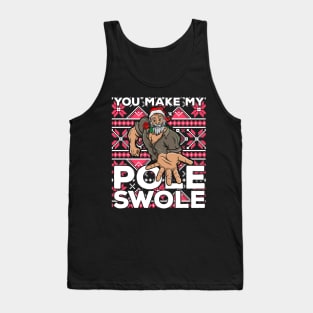 Macho Santa Claus Ugly Christmas You Make My Pole Swole Fun Tank Top